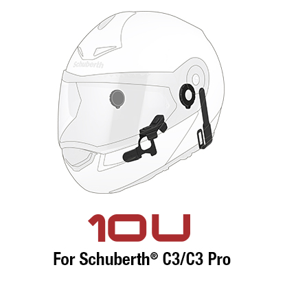 Sena 10U Motorcycle Bluetooth Communication System with Handle Bar Remote for Schuberth C3/C3 Pro