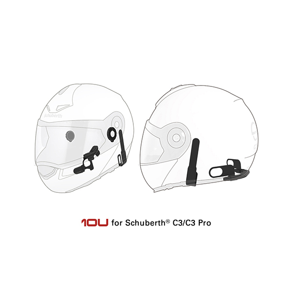 Sena 10U Motorcycle Bluetooth Communication System with Handle Bar Remote for Schuberth C3/C3 Pro