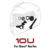 Sena 10U Motorcycle Bluetooth Communication System with Handle Bar Remote for Shoei Neotec