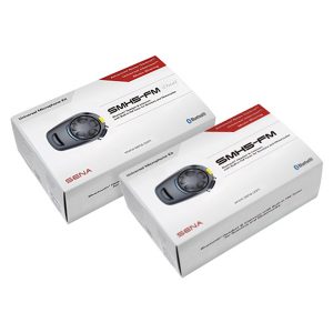 Sena SMH5-FM Bluetooth Headset & Intercom with FM Tuner with Universal Microphone Kit Dual Pack